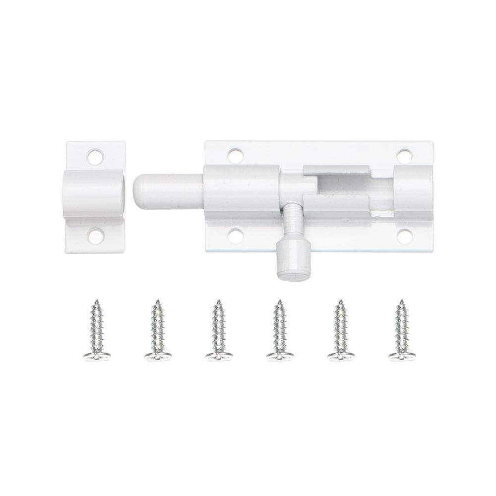 2/3/4/5/6/8 Zoll Schwarz Silber Riegelbolzen Aluminiumlegierung Türriegel Beschläge für Tor Sicherheitstür Riegel Riegel Schloss Heim Hardware 2 inch weiß