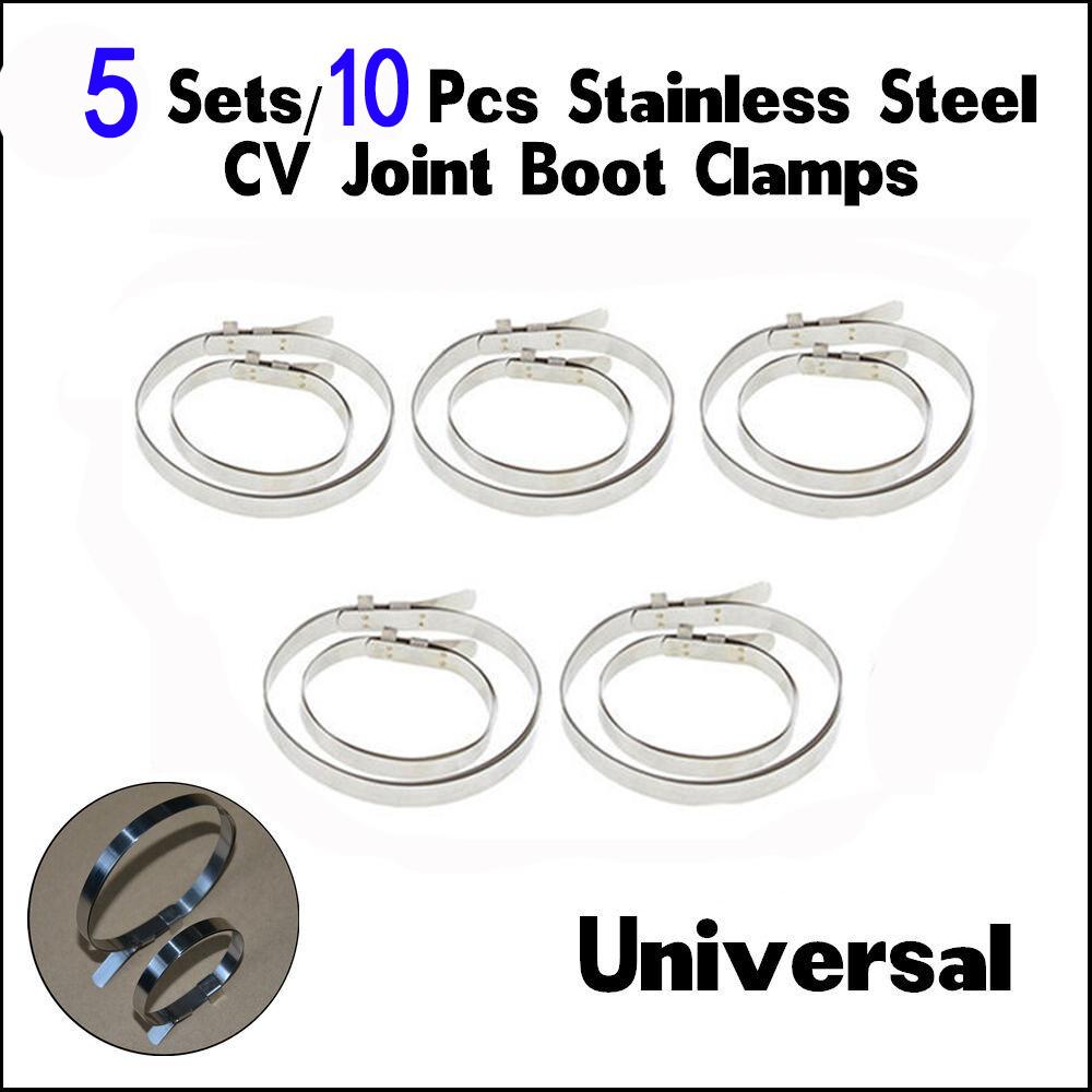 10 PCS Boot Clips Kit Stainless Steel Adjustable  Axle Boot Joint Crimp Clamp