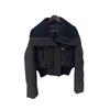 New casual cotton clothes women's short high waist design sense lamb wool large lapel fashion small warm tide