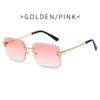 New Rectangle Vintage Sunglasses Women Fashion Square Colorful Classic Casual Frameless Rimless Men Sun Glasses UV400