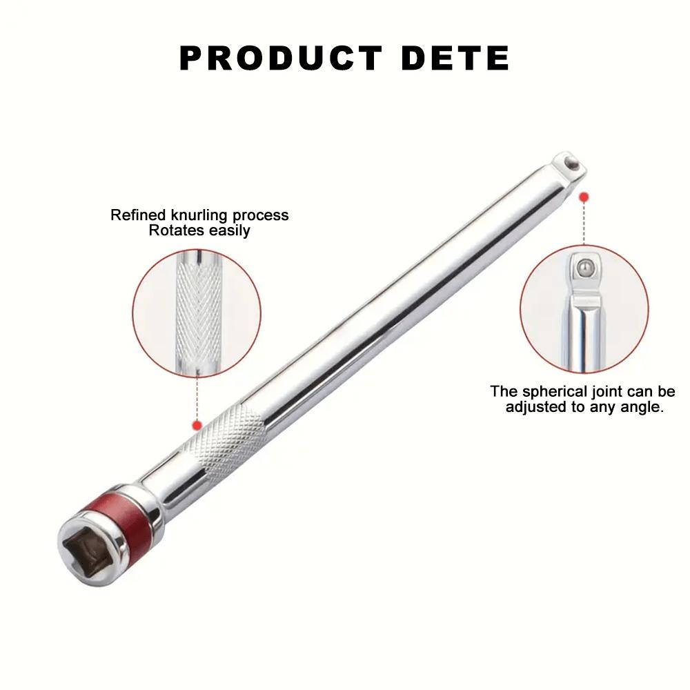 9Pcs Ball Head Socket Set with Extension Rod, Corrosion-Resistant Steel Socket Wrench Kit, Bi-Directional Rotation Tool