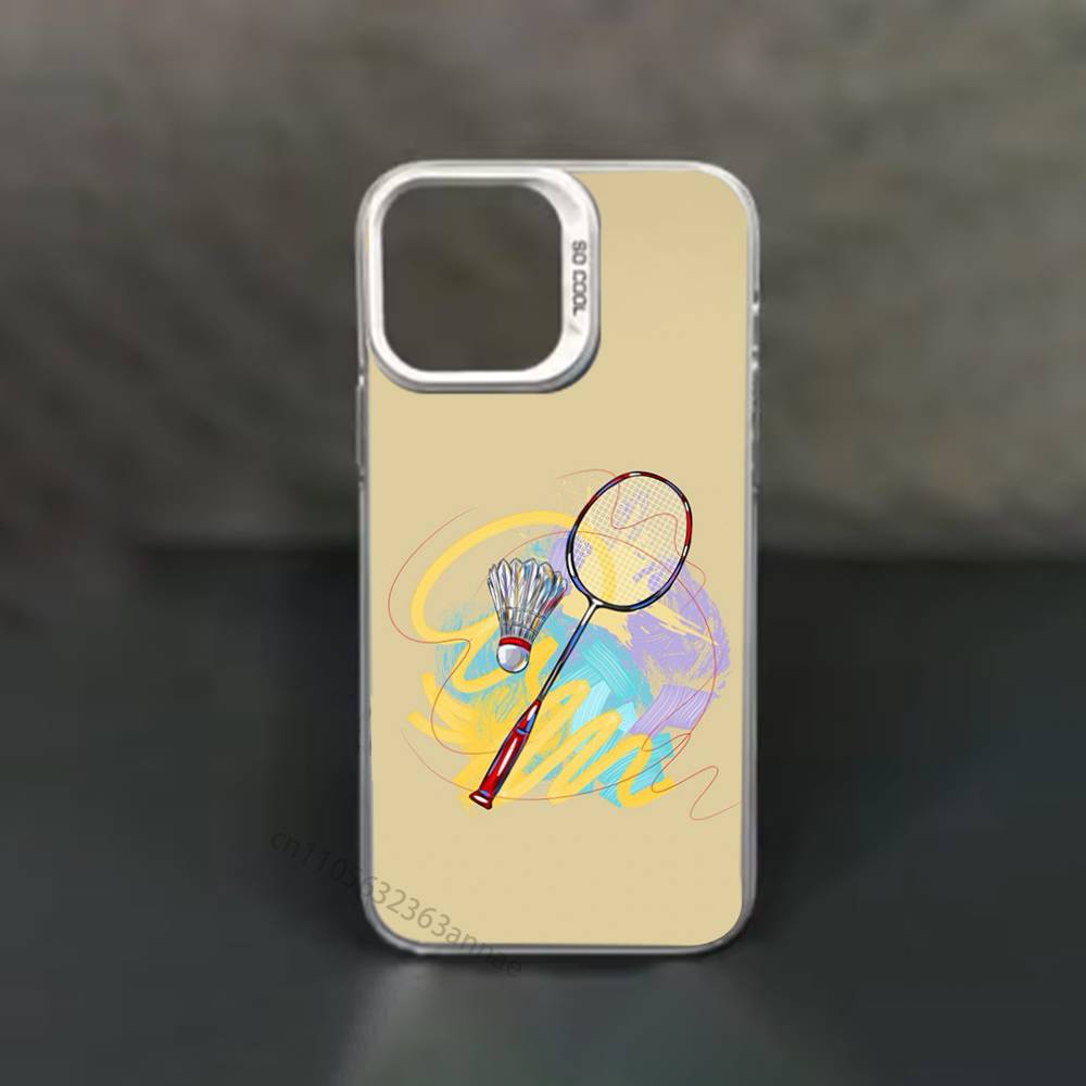 

Sport Badminton Cool Phone Case For iPhone 17,16,15,14,13,12,11,Pro,Max,Plus,Mini,X,XS,XR,8,S,SE Soft Black Case iPhone13PRO