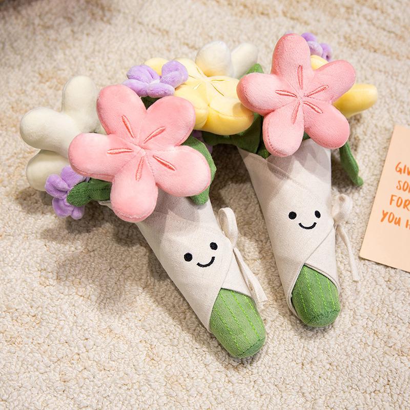 Creative Handheld Bouquets Valentine's Day Flowers Soft Stuffed Plush Toys Romantic Gifts For Girlfriend Wedding Love Flower