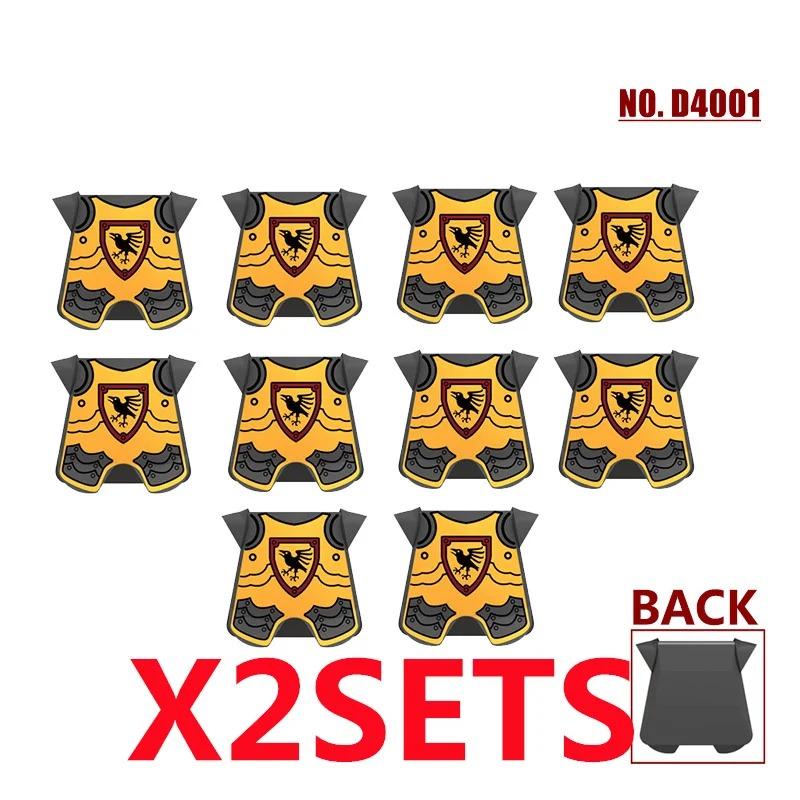 MOC Medieval Red Lion Black Eagle Castle Soldier Knight Horse Mount Building Block Military Figure Vest Armor Flag Toy Gift B036
