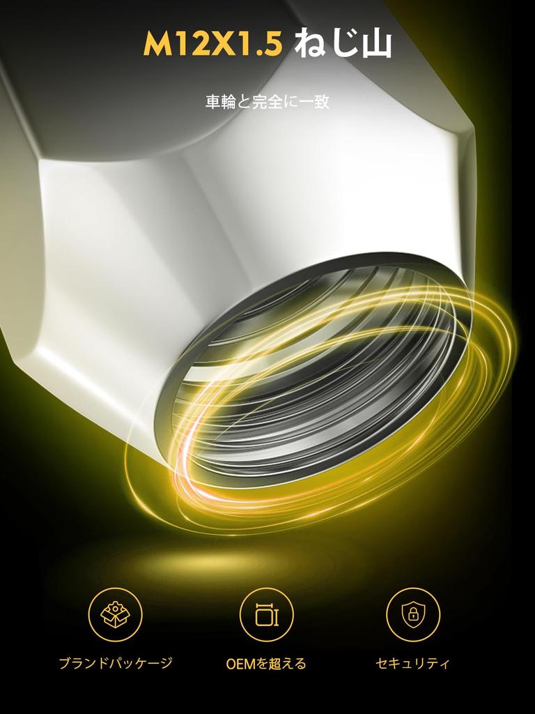 MIKKUPPA Wheel Nuts M12 x P1.5, Bag Type, Suitable for Mazda, Daihatsu and Mitsubishi,