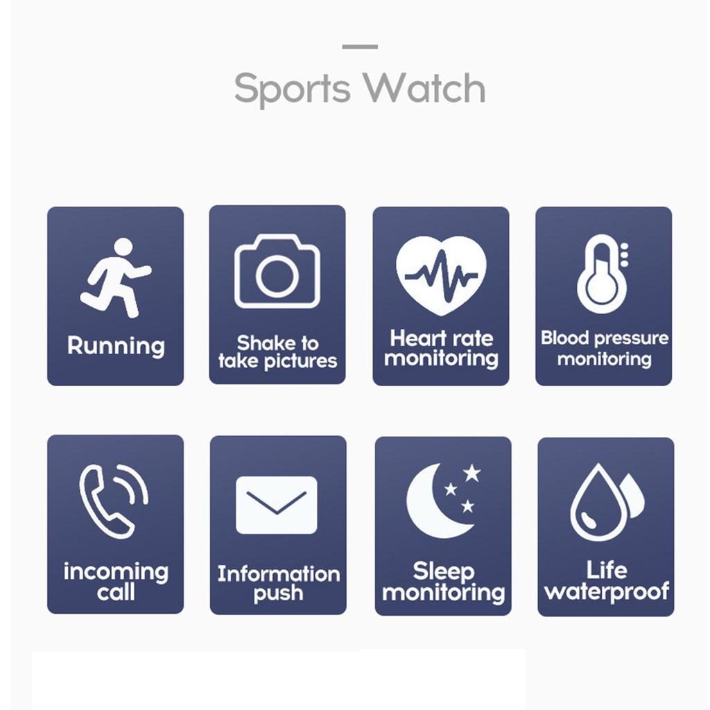 Y68 Smartwatch Heart Rate Monitor Fitness Activity Tracker Smartwatch for Sleep Monitoring Remote Photo Taking Black