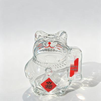 Handmade Golden Bean Storage Jar: Lucky Cat Piggy Bank Creative Gift