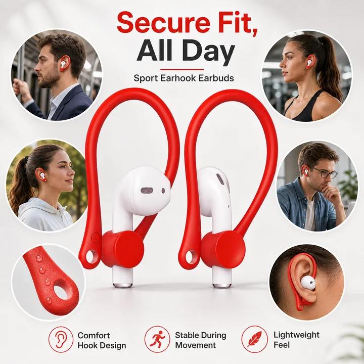 Auriculares Bluetooth anticaídas de moda, 2 piezas, miniganchos para la oreja, soporte para auriculares
