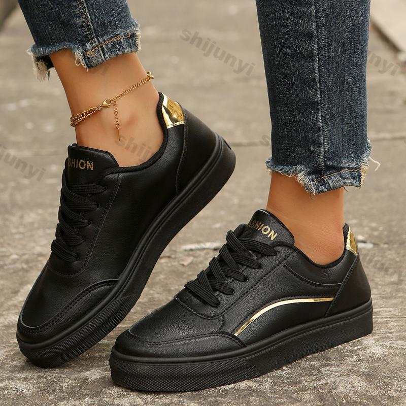 Fashion Women's Platform Sneakers 2025 Spring Autumn New Fashion Thick Bottom Vulcanized Shoes Woman Flat Casual Thick Sole Sports Shoes