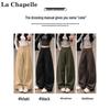 La Chapelle Women's High-Waisted Relaxed Fit Cargo Trousers