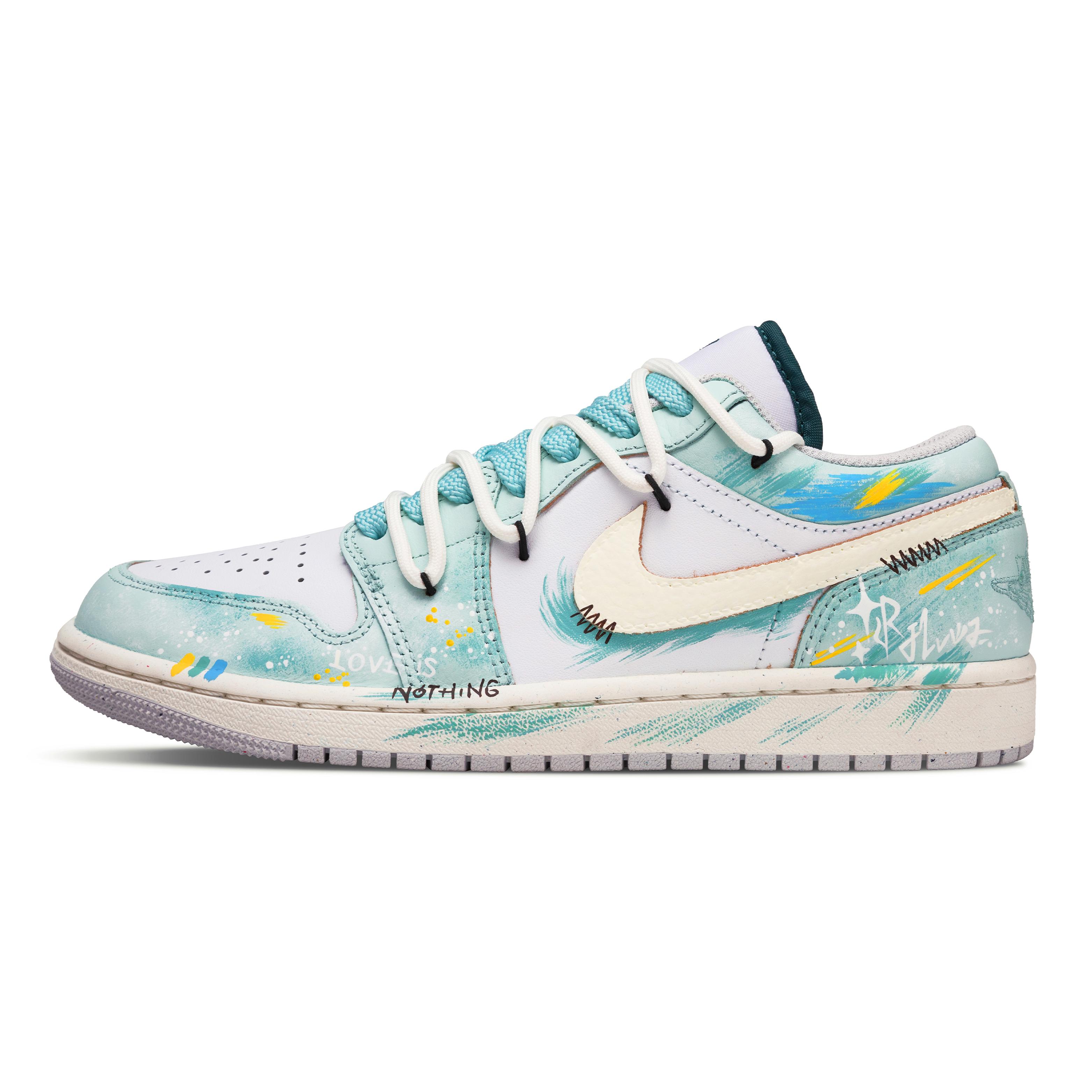 

Jordan Air Jordan 1 Half Ripe Lime Slip Resistant Abrasion Resistant Low top Vintage Basketball Shoes Unisex Mint Green FQ7687-300(Team864-) 38.5