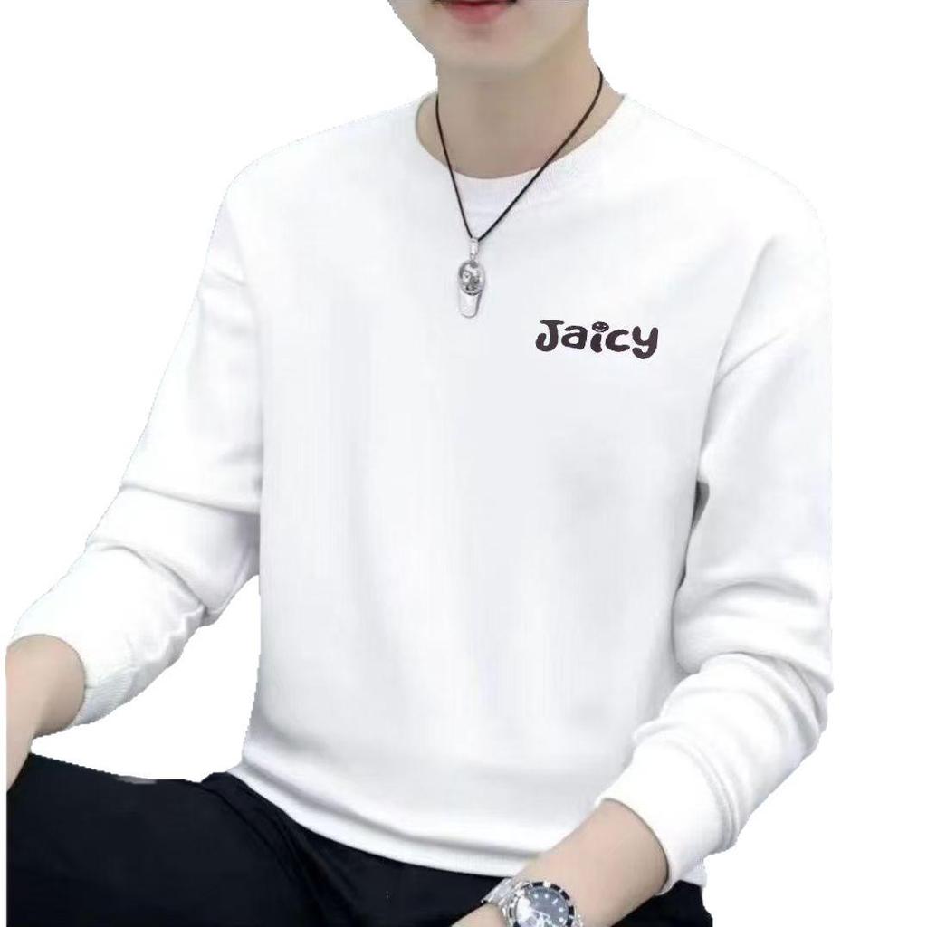 Men's Fleece Lined Crew Neck Sweatshirt: Trendy Long Sleeve for Spring, Autumn, and Winter