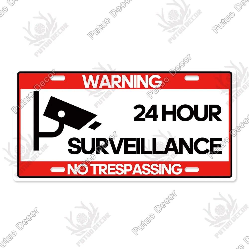 Putuo Decor Warning  Game Zone Tin Sign License Plate Plaque Metal Vintage Poster for Man Cave Pub Club Park Wall Art Decor