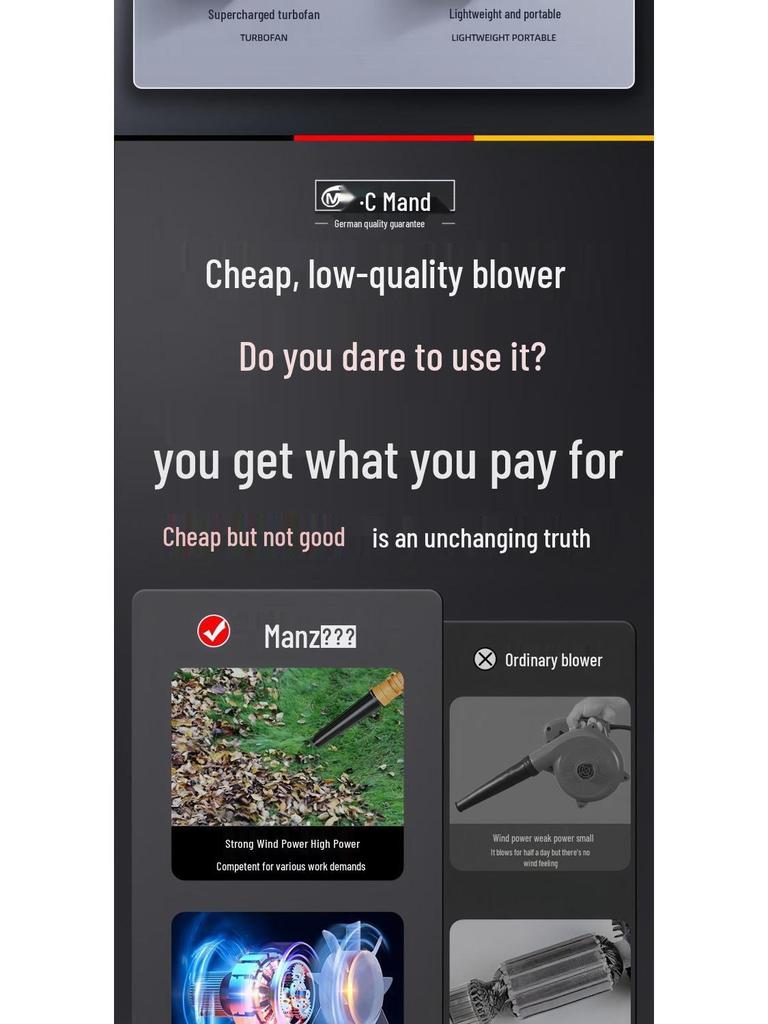 High-Power Rechargeable Lithium-Ion Blower and Vacuum Cleaner with Free Shipping