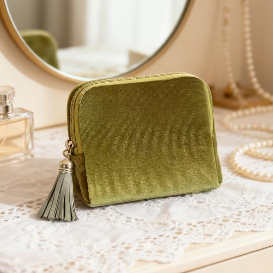 Yousheng Jewelry Storage Bag with Multi-pockets Portable Watch Earring Necklace Bracelet Ring Organizer Case Jewelry Pouch with Tassels Zipper