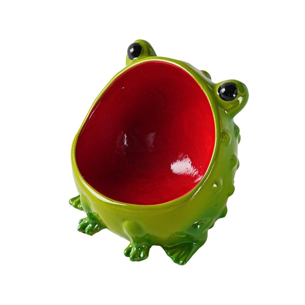 Glossy Finish Animal Jewelry Organizer Ceramic/Resin Frog Storage Bowl Vanity Table Decor