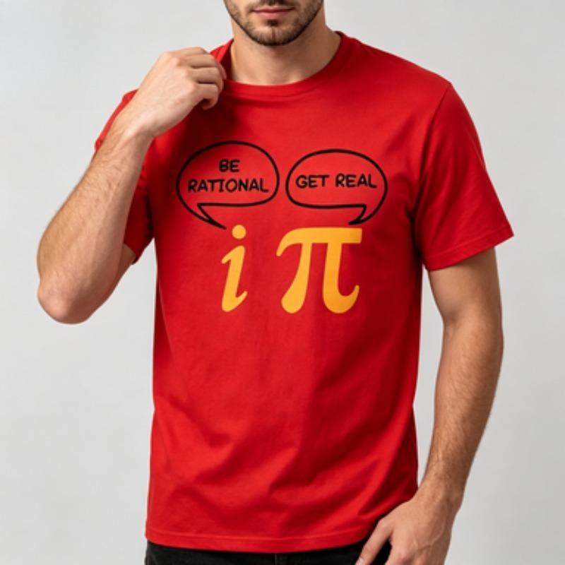 Unisex 100 Cotton T Shirt Be Rational Get Real I Pi Math Joke Graphic Nerd Mathematics Lover Casual Male Short Sleeve Tee Tops