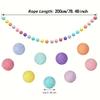2.5m Colorful Pompom Pendant Garland Nordic Series Felt Ball String Hanging DIY Handmade Nursery Children Room Home Decor