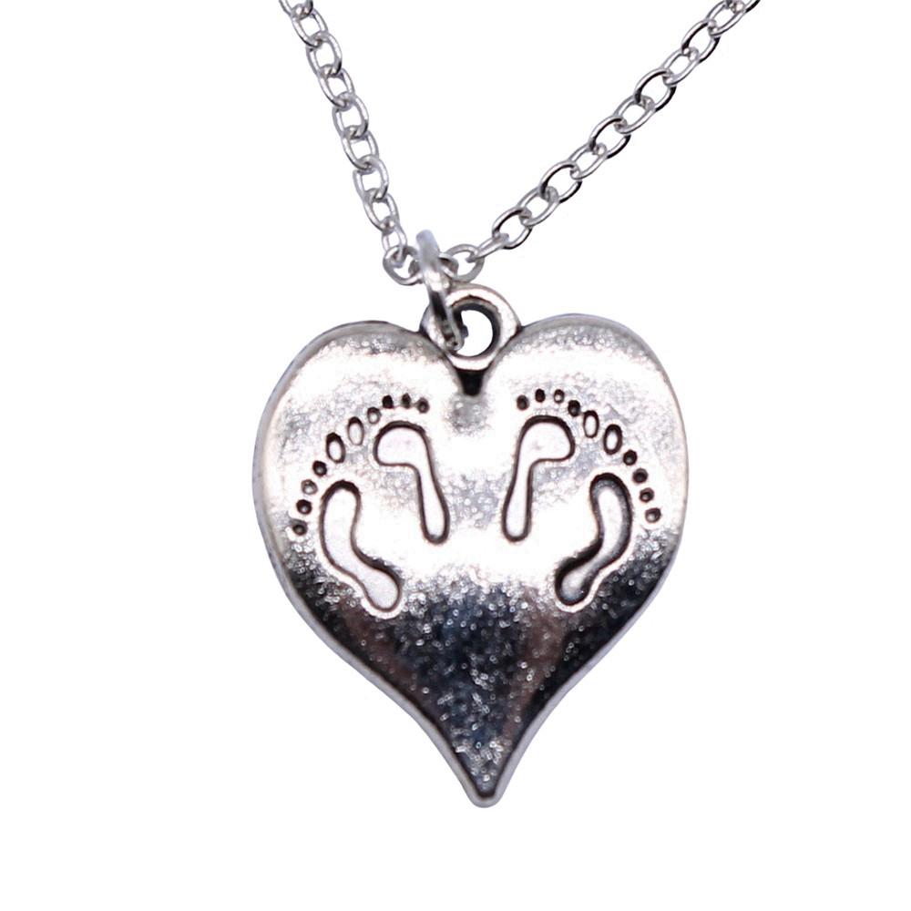 Ornate Angel With Heart Pendant Necklace Spiritual Faith Jewelry 40cm Short Chain