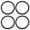 Press-In Bottle Lid Gasket Replacement Set for Chug Lid, 4 Black Seal Rings for Screw Top Lid, Leak Proof Rubber O-Rings
