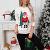 Knitted Sweater Pullover, Round Neck, Casual Jacquard Christmas and New Year Sweater, Plus-size Women's Top