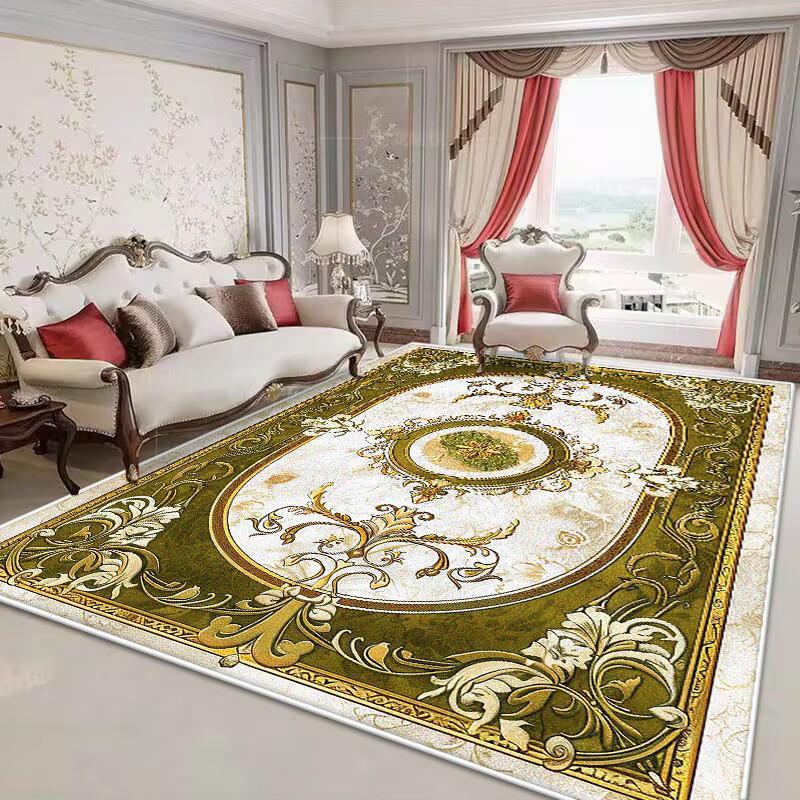 European Style Antiskid Large Living Room Carpet Lint-free Washable Dining Room Coffee Tables Mat Easy Clean Soft Bedroom Carpet