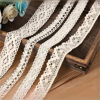 5Meter Roll White Cotton Embroidered Lace Net Ribbons Fabric Trim DIY Decorate Sewing Handmade Craft Materials Bow