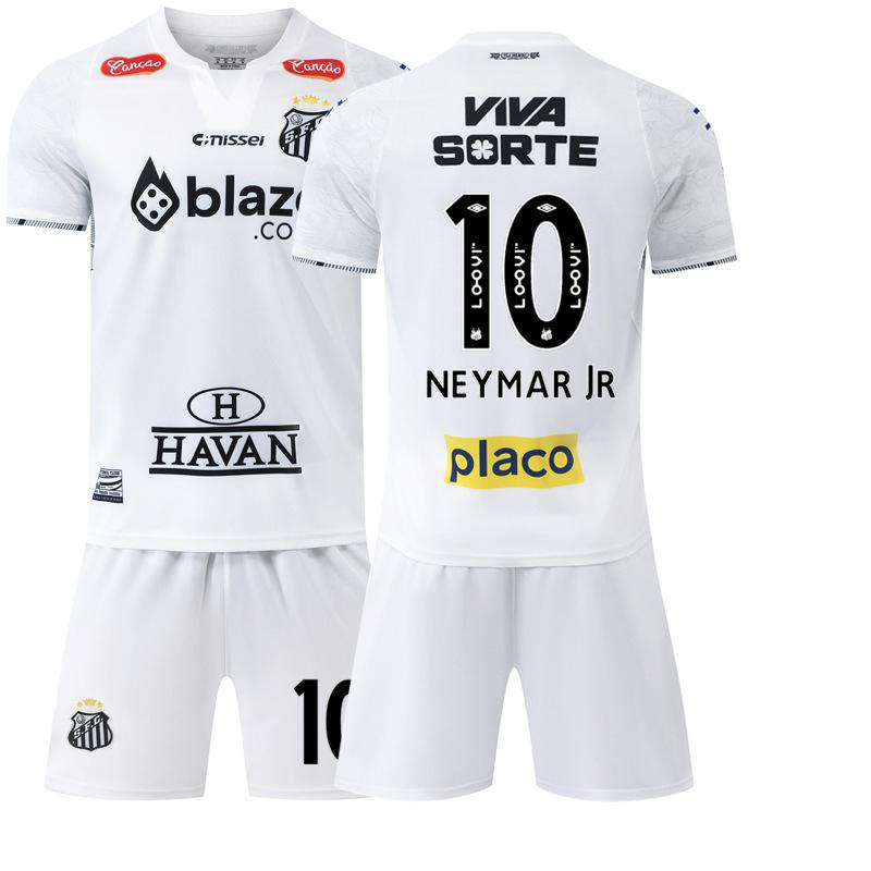 2425 Santos home football jersey No. 10 Neymar jersey white Brazilian league sportswear with advertising version #20