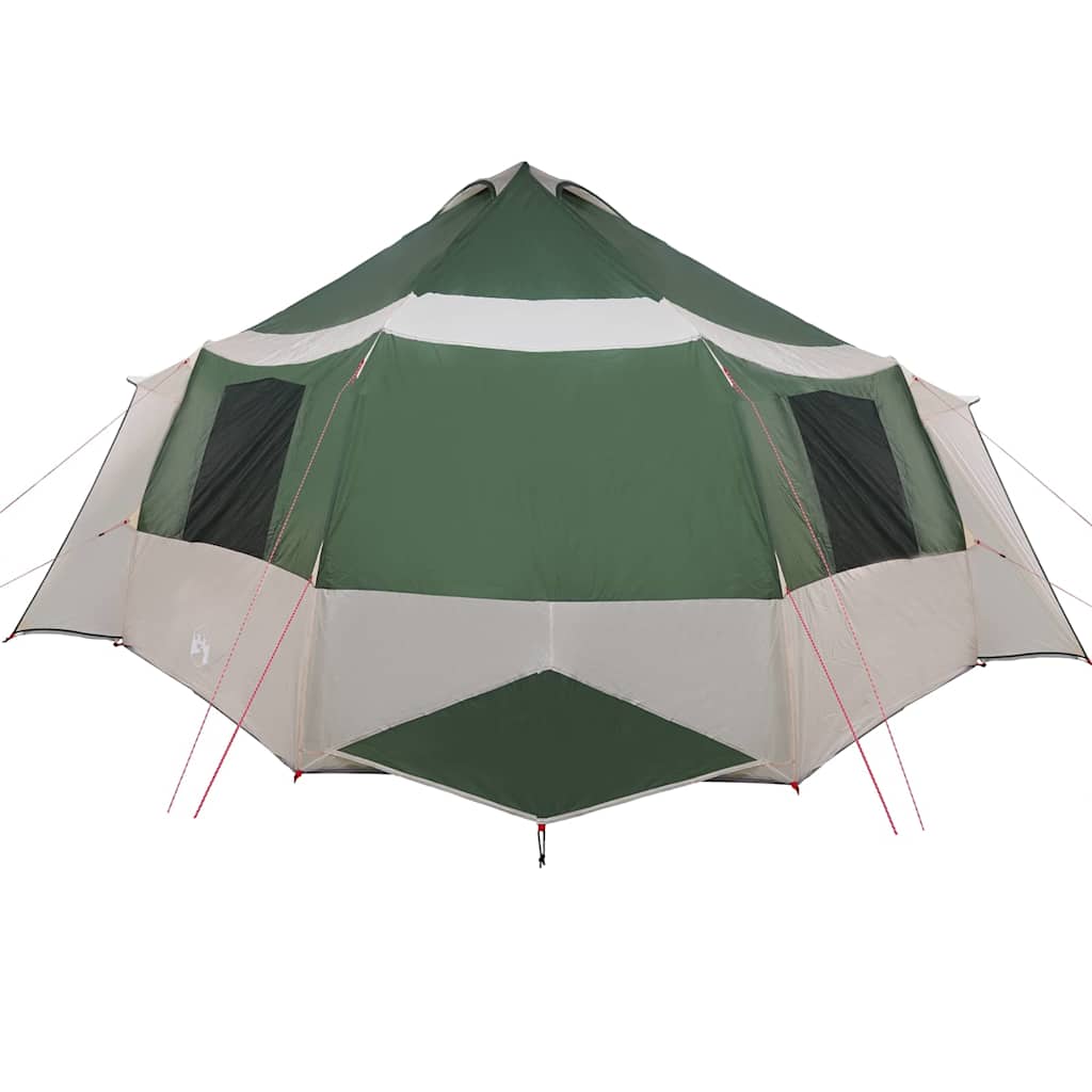 Cabin Tent 12 Person Green and White 405 x 405 x 273 cm