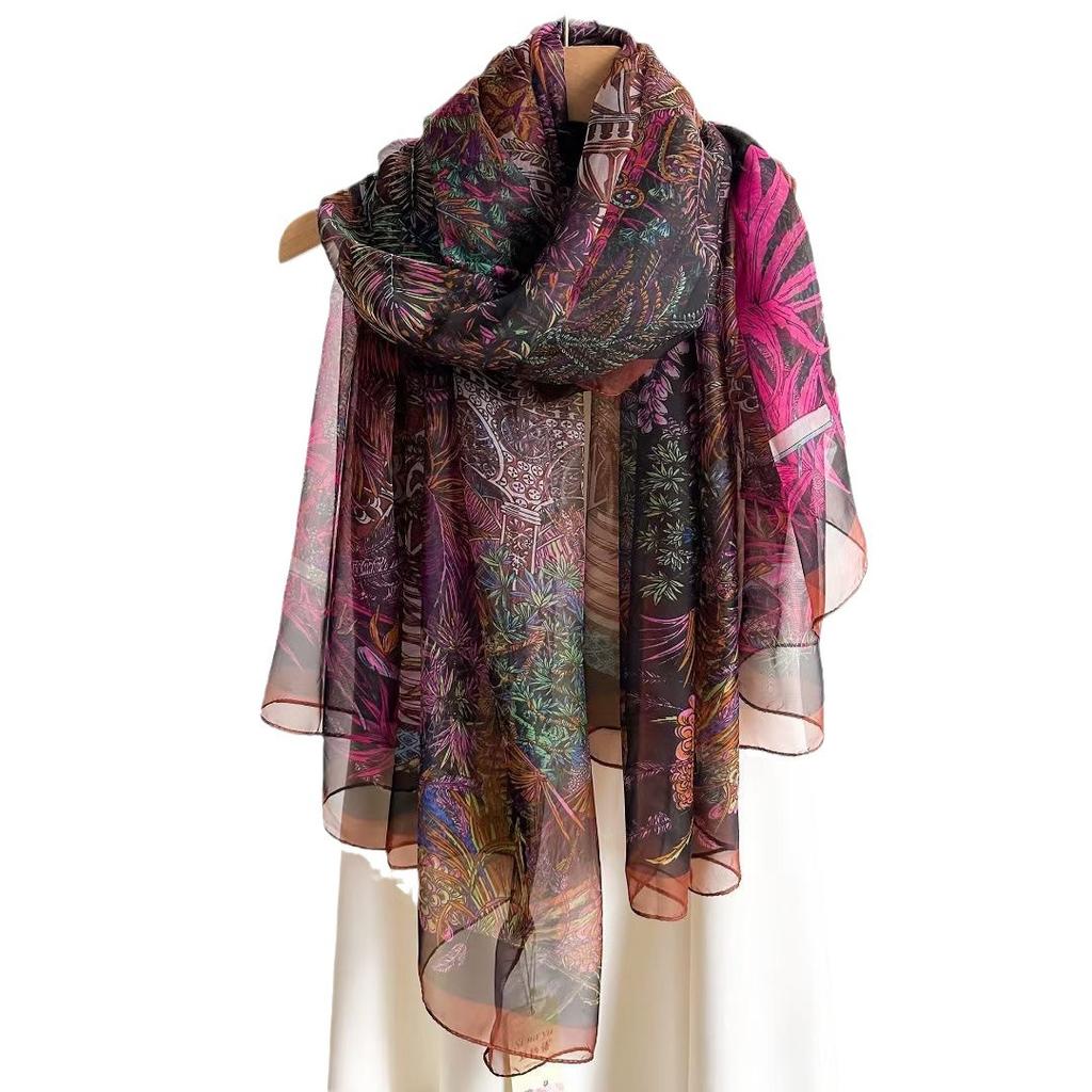 Silk Scarf Fashion Neck Oversize  Foulard Female Headbanda Luxury Hijab Women Warm Pashmina Scarves Echarpe Shawl Large Wrap