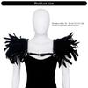 Medieval Feather Shawl Cape Shoulder Wrap Gothic Feather Shrug Poncho Halloween Cosplay Costume for Adults Women Men