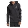 Adidas Printed Three-Stripes Fleece-Lined Hooded Knit Jacket Men Jackets Black DQ1455