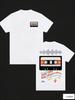 Oversized TShirt with Cassette Tape  Waveform Graphic Loose Streetwear Style Soft Heavyweight Fabric Classic Crew Neck
