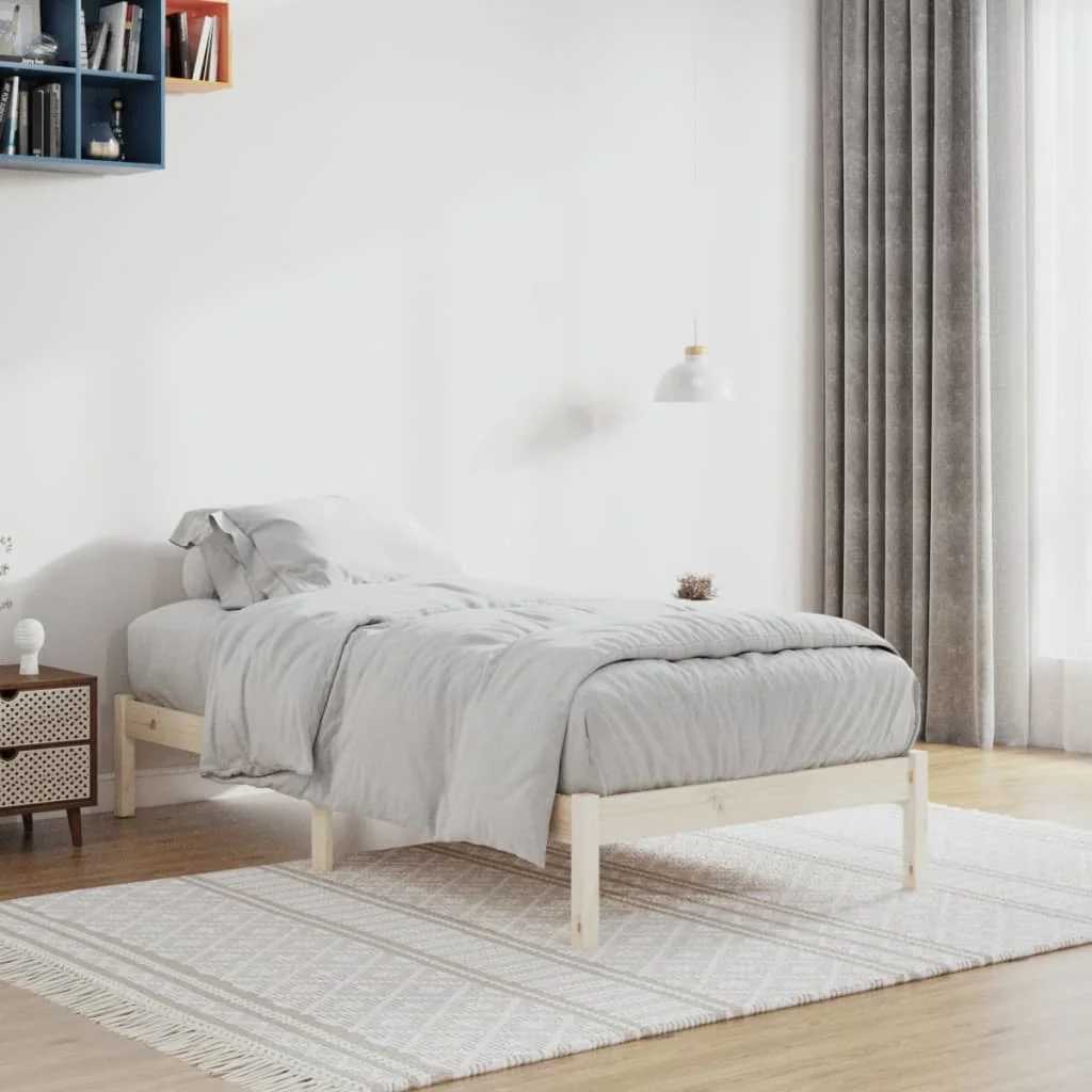 Solid Wood Bed Frame Without Mattress 100 X 190 Cm Pine
