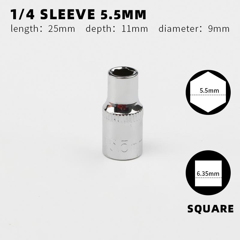 

1 шт. 1/4 Привод Дюйм 4 4.5 5 5.5 6 7 8 9 10 11 12 13 14 мм Трещоточный ключ Головка-насадка Рукав Двусторонние ручные инструменты