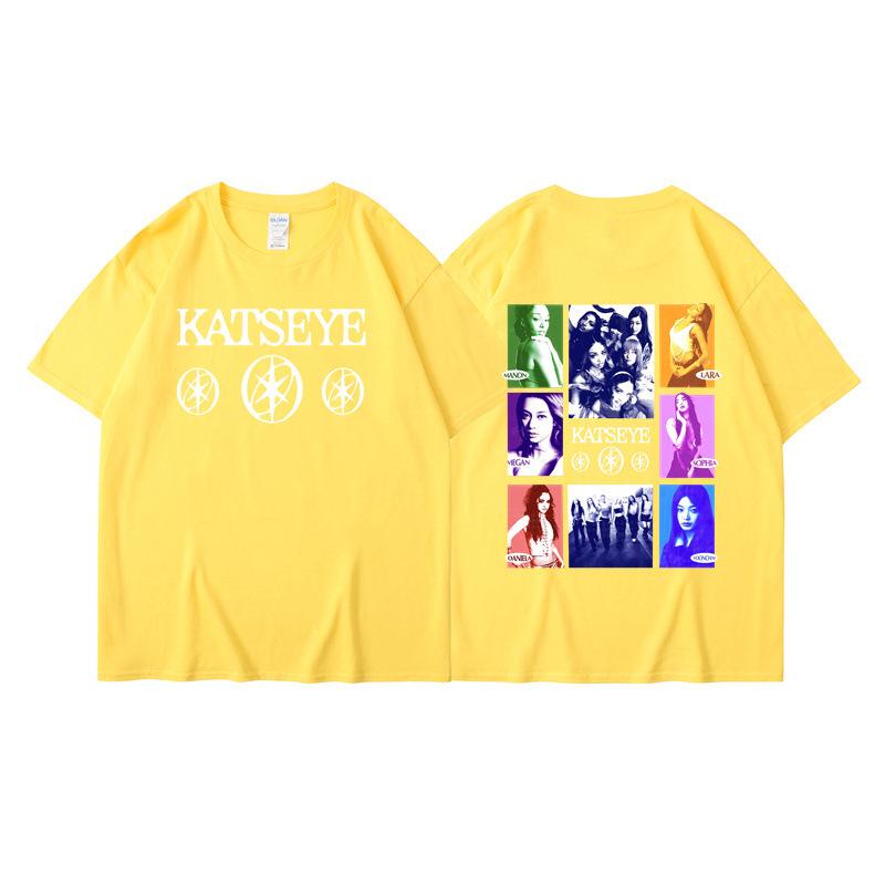 New KATSEYE printed T-shirt men's and women's casual T-shirt high-quality short sleeves