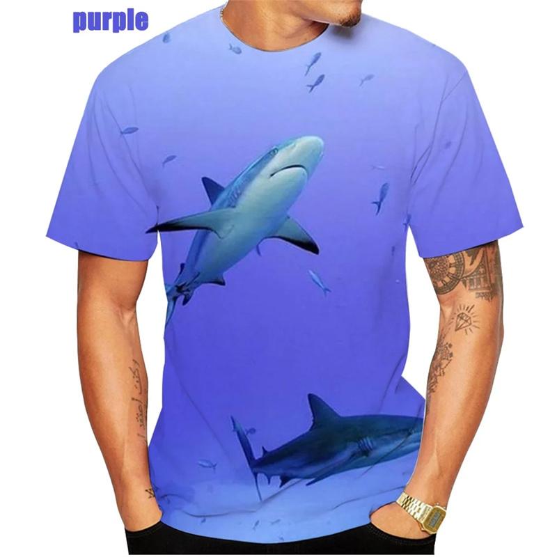 Horrible Shark T Shirt For Men Ocean Animal 3D Printed T-Shirts Summer Casual Fashion O-Neck