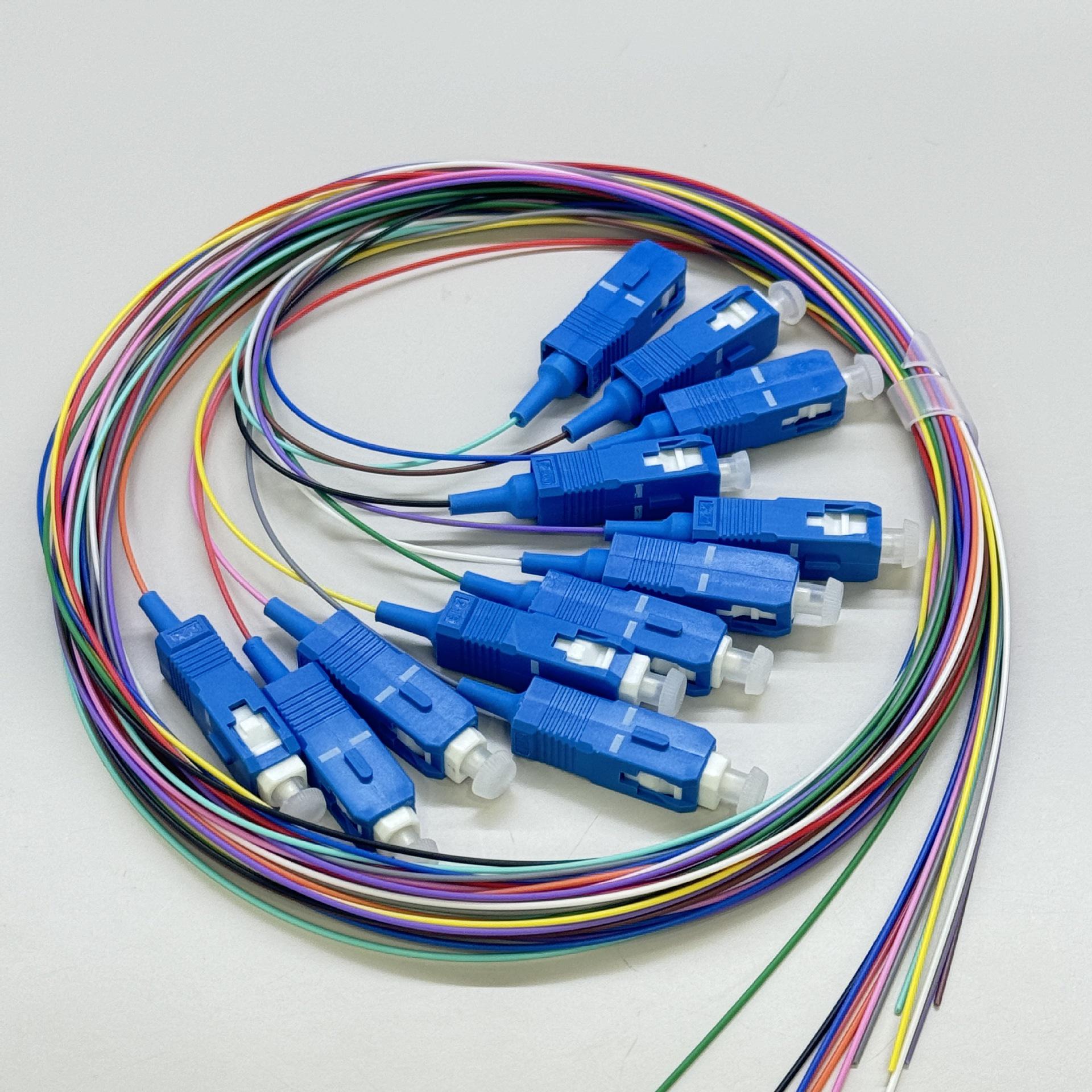12-Core SC/LC/FC Fiber Optic Pigtail - Square/Round Head, LSZH Material OEM