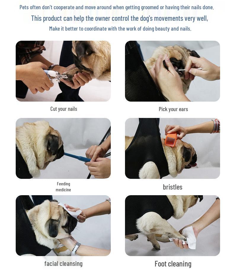 Pet Grooming Hammock: Anti-Scratch & Anti-Bite Nail Clipping Aid for Cats and Dogs