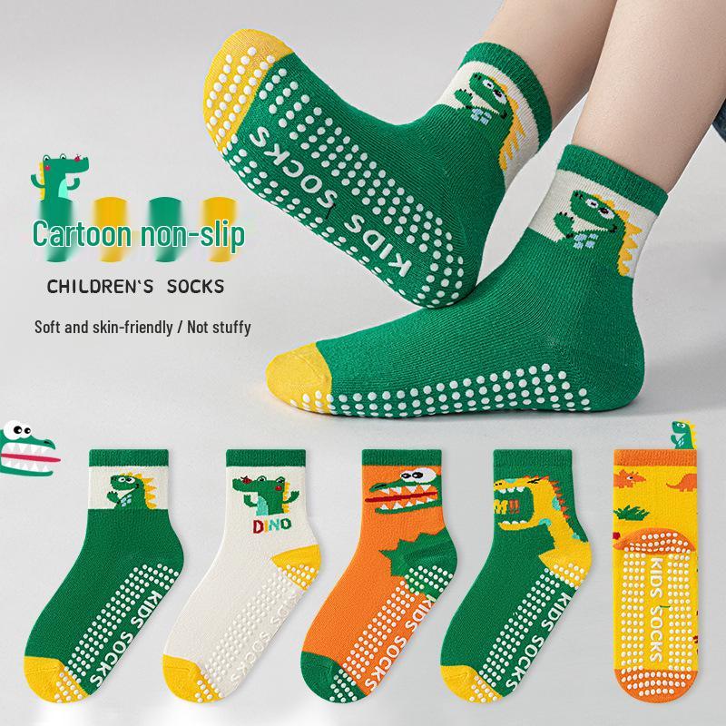Trendy Anti-slip Mid-calf Socks for Men, Women, and Children - Ideal for Home, Indoor, Sports, and Trampoline Activities