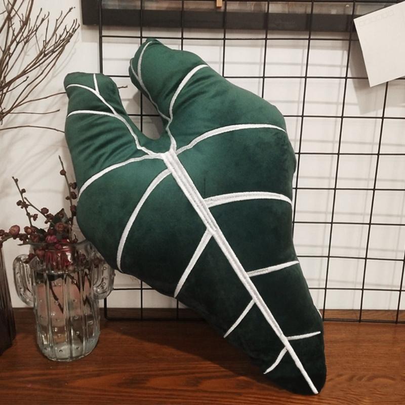 Green Leaf Throw Pillow Sleep Cushion Sofa Gift Present Supplies for Kid Boys Girls Throw Pillows Present