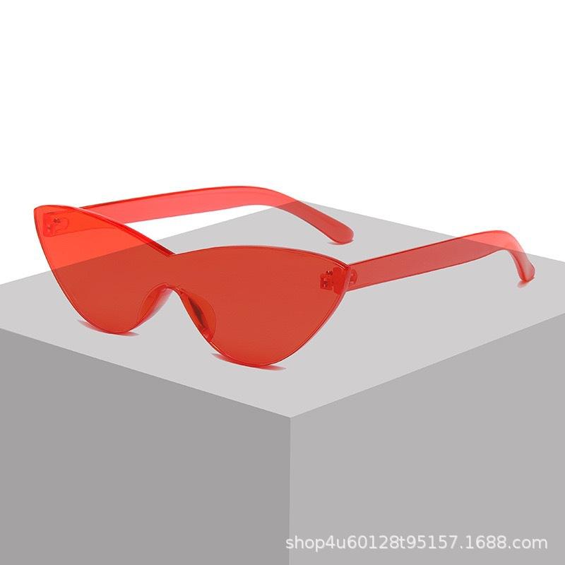 Hot-Selling Cat'S Eye One-Piece Colorful Sunglasses Avant-Garde Export Candy-Colored Sunglasses