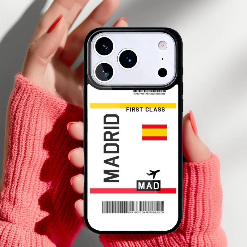 BOARDING PASS Phone Case for iPhone 17 16 15 14 13 Pro Max Back Cover for 12 11 Pro Coque