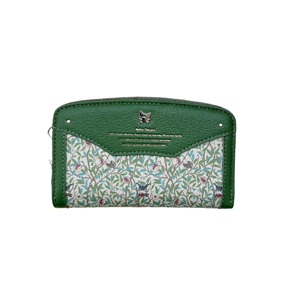

K-PARTS Bebe Dayan [Wallpaper] Zip-Around Wallet for Women and Girls, Featuring Bebe Dayan Cat Design, Cute Cat Accessories, Gift, Present,