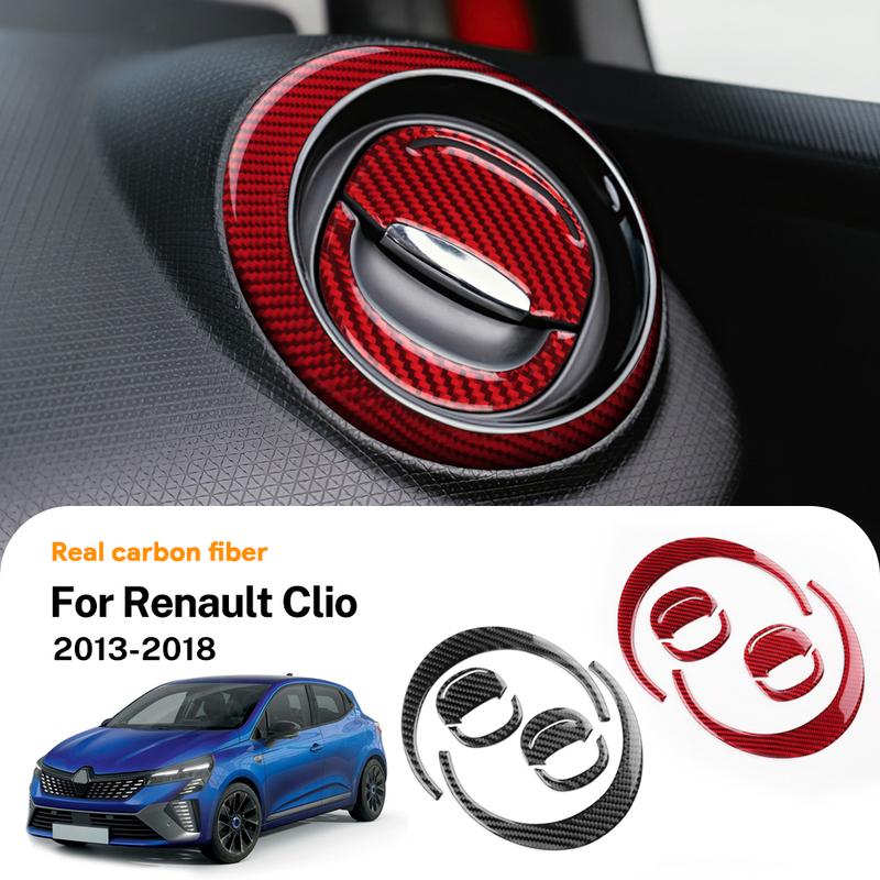 Carbon Fiber Modified For Renault Clio 4 2013-2018 Car Air Conditioner Vent Outlet Sticker Trim Cover Auto Interior Accessories