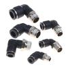 5Pcs 90 Degree Push Fit Copper Air Tube Connector Black Industrial Pneumatic Pl6-01/Pl6-02/Pl8-02/Pl8-03/Pl10-03/Pl12-03