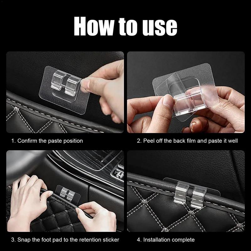 Car Floor Mat Clips Self Adhesive Invisible Non-Slip Carpet Clips Universal Mat Fasteners For Prevent Displacement Portable
