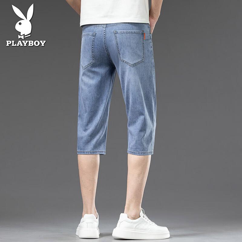 PLAYBOY Men s Tencel Blend Straight Fit Capri Shorts 30