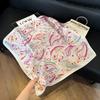 European and American style scarf square scarf imitation silk 71cm retro cashew print literary headband suit with decorative scarf
