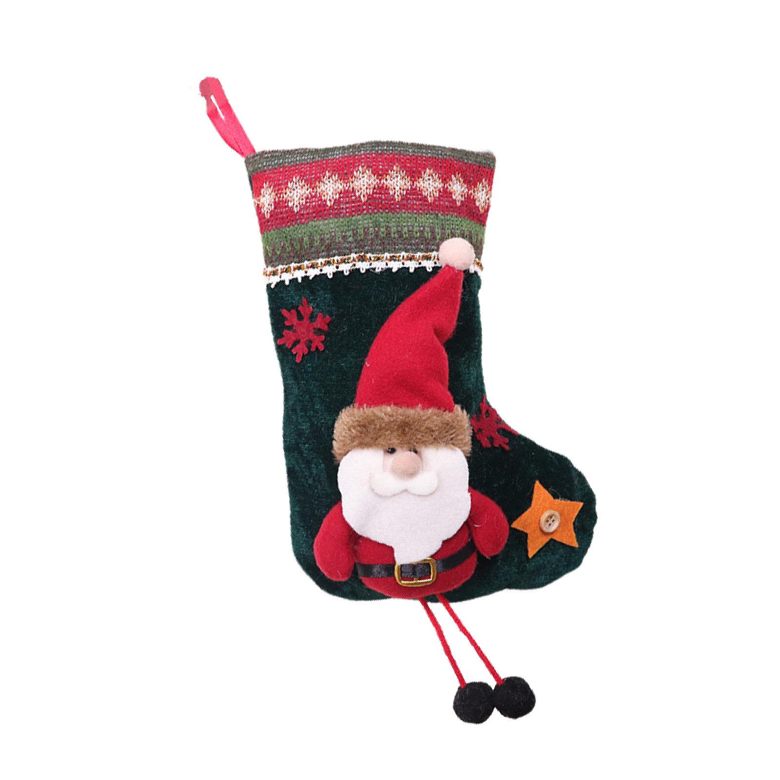 

Christmas Stocking Christmas Decoration Rustic Gift Bag Candy Pouch Hanging Ornament Xmas Stocking for Holiday Mantel Festive